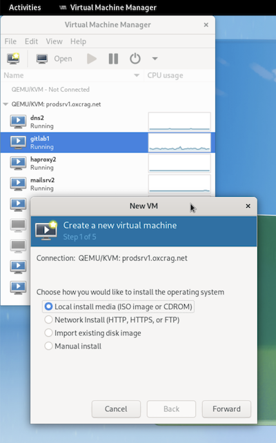 Screenshot of Virtual Machine Manager in action